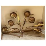 Florentia Italian Gilt Metal Floral Wall Sculpture