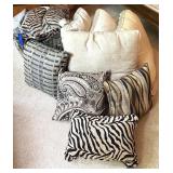 Set of 13 Decorative Throw Pillows Assorted Patterns