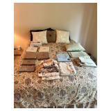 Large Collection of Bed Linens, Comforter Covers, Sheet Sets, and Decorative Pillows
