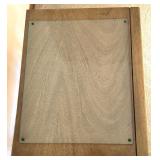 Mid-Century Wooden End Table with Glass Top and Single Drawer