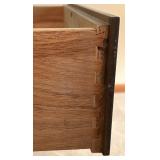 Mid-Century Wooden End Table with Glass Top and Single Drawer