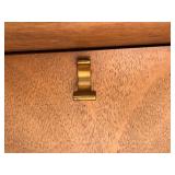 Mid-Century Wooden End Table with Glass Top and Single Drawer