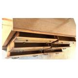 6-Drawer Wooden Dresser with Mirror and Brass Handles