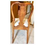 Traditional Henredon Side Table, Queen Anne Style Chair, Art Print, and Stiffel Table Lamp Set