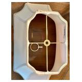 Traditional Henredon Side Table, Queen Anne Style Chair, Art Print, and Stiffel Table Lamp Set