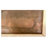 Traditional Henredon Side Table, Queen Anne Style Chair, Art Print, and Stiffel Table Lamp Set