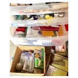 Bulk Craft Supplies and Art Materials Collection with Storage Drawers