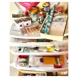 Bulk Craft Supplies and Art Materials Collection with Storage Drawers