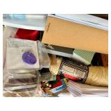 Bulk Craft Supplies and Art Materials Collection with Storage Drawers