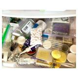 Bulk Craft Supplies and Art Materials Collection with Storage Drawers