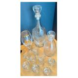 Barware Set with Decanters, Glasses, Stella Artois Goblets, and Novelty Stoppers