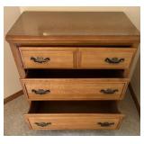 4-Drawer Wooden Chest with Brass Handles