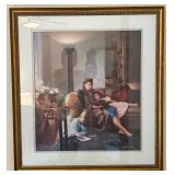 Framed Robert A. Olson 1990 Print Mother Reading with Children