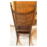 Vintage Wooden High-Back Rocking Chair with Spindle Detail