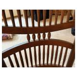 Vintage Wooden High-Back Rocking Chair with Spindle Detail