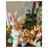 Spring Bunny and Floral Decor Collection with Figurines and Plush