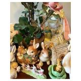 Spring Bunny and Floral Decor Collection with Figurines and Plush