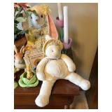 Spring Bunny and Floral Decor Collection with Figurines and Plush