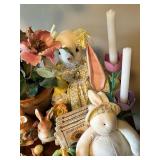 Spring Bunny and Floral Decor Collection with Figurines and Plush