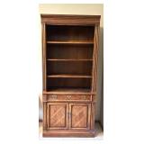 Thomasville Solid Wood Bookcase with Drawer and Cabinet Doors