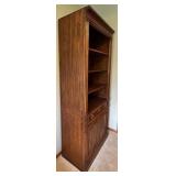 Thomasville Solid Wood Bookcase with Drawer and Cabinet Doors
