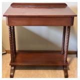 Vintage Wooden Side Table with Drawer and Barley Twist Legs