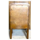 Vintage Wood Nightstand with Drawer and Ornate Carved Legs