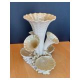 Belleek Porcelain Shell and Coral Vase Centerpiece