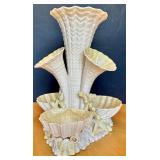 Belleek Porcelain Shell and Coral Vase Centerpiece