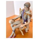 CYBIS Porcelain Figurine of Hamlet with Skull and Chair