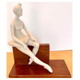 Cybis Porcelain Ballerina Figurine on Wooden Base