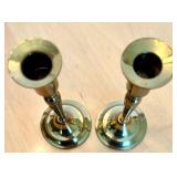 Collection of 6 Candlestick Holders with Dresden Porcelain Roses