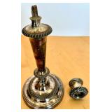 Collection of 6 Candlestick Holders with Dresden Porcelain Roses