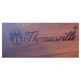 Thomasville Lighted Wood Display Cabinet with Glass Shelves and Storage