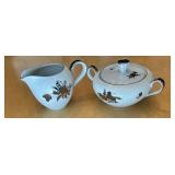 Seyei Fine China Dinnerware Set with Silver Floral Design