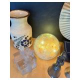 Decorative Collectibles Lot with Silver Bells, Pottery, Crystal, and Figurines