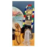Decorative Collectibles Lot with Silver Bells, Pottery, Crystal, and Figurines