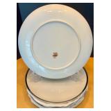 Sango Fine China Set with Silver Trim - Plates, Bowls, and Divided Platter