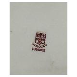 Limoges France Buffalo Hand-Painted Porcelain Tea Set with Serving Tray