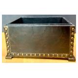 Decorative Bronze-Look Lidded Box with Studded Trim