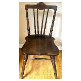 Wooden Spindle-Back Side Chair and Rustic Wood Stool Set