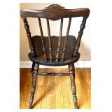 Wooden Spindle-Back Side Chair and Rustic Wood Stool Set