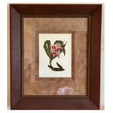 Framed Botanical Orchid Print with Ornate Wood Frame