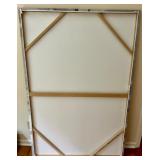 Large Floral Wall Art on Canvas with White Blossoms Signed by NAN