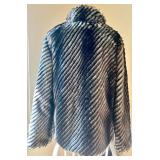 Baciano Faux Fur Striped Jacket Size Small