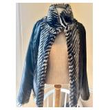 Baciano Faux Fur Striped Jacket Size Small