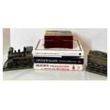 Book Set with Decorative Train Bookends and Wooden Keepsake Box