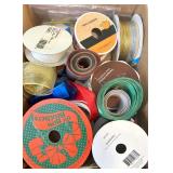 Large Collection of Mixed Holiday and Decorative Ribbon Spools