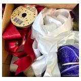 Large Collection of Mixed Holiday and Decorative Ribbon Spools