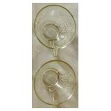 Vintage Pressed Glass Punch Bowl Set with 11 Cups and Ladle